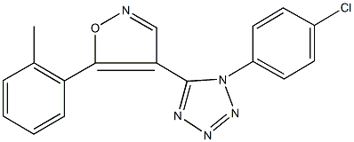 1-(4-chlorophenyl)-5-[5-(2-methylphenyl)-4-isoxazolyl]-1H-tetraazole 结构式