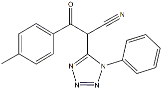 3-(4-methylphenyl)-3-oxo-2-(1-phenyl-1H-tetraazol-5-yl)propanenitrile 结构式