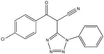 3-(4-chlorophenyl)-3-oxo-2-(1-phenyl-1H-tetraazol-5-yl)propanenitrile 结构式