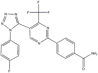 4-[5-[1-(4-fluorophenyl)-1H-tetraazol-5-yl]-4-(trifluoromethyl)-2-pyrimidinyl]benzamide 结构式