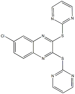 6-chloro-2,3-bis(2-pyrimidinylsulfanyl)quinoxaline 结构式