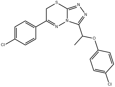 4-chlorophenyl 1-[6-(4-chlorophenyl)-7H-[1,2,4]triazolo[3,4-b][1,3,4]thiadiazin-3-yl]ethyl ether 结构式