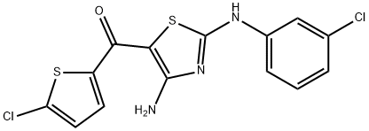 [4-amino-2-(3-chloroanilino)-1,3-thiazol-5-yl](5-chloro-2-thienyl)methanone 结构式