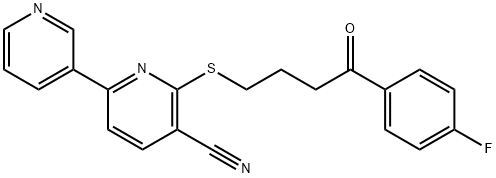 3-cyano-2-{[4-(4-fluorophenyl)-4-oxobutyl]sulfanyl}-3',6-bipyridine 结构式