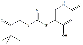 2-[(3,3-dimethyl-2-oxobutyl)sulfanyl]-7-hydroxy[1,3]thiazolo[4,5-b]pyridin-5(4H)-one 结构式