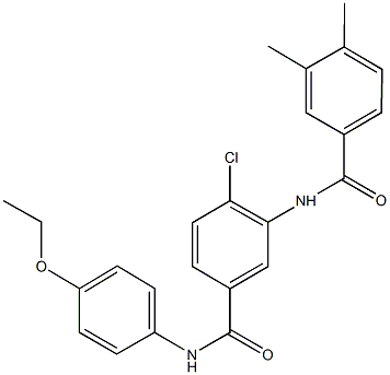 4-chloro-3-[(3,4-dimethylbenzoyl)amino]-N-(4-ethoxyphenyl)benzamide 结构式