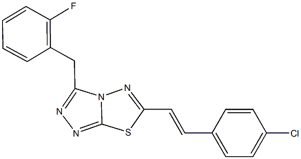 6-[2-(4-chlorophenyl)vinyl]-3-(2-fluorobenzyl)[1,2,4]triazolo[3,4-b][1,3,4]thiadiazole 结构式