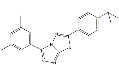 6-(4-tert-butylphenyl)-3-(3,5-dimethylphenyl)[1,2,4]triazolo[3,4-b][1,3,4]thiadiazole 结构式