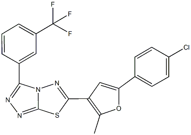 6-[5-(4-chlorophenyl)-2-methyl-3-furyl]-3-[3-(trifluoromethyl)phenyl][1,2,4]triazolo[3,4-b][1,3,4]thiadiazole 结构式