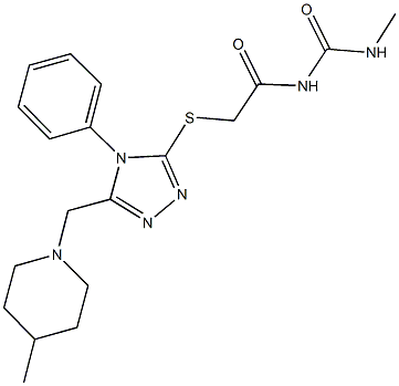 N-methyl-N'-[({5-[(4-methyl-1-piperidinyl)methyl]-4-phenyl-4H-1,2,4-triazol-3-yl}sulfanyl)acetyl]urea 结构式