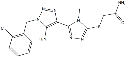 2-({5-[5-amino-1-(2-chlorobenzyl)-1H-1,2,3-triazol-4-yl]-4-methyl-4H-1,2,4-triazol-3-yl}sulfanyl)acetamide 结构式