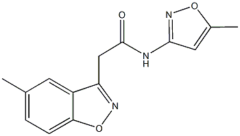 2-(5-methyl-1,2-benzisoxazol-3-yl)-N-(5-methyl-3-isoxazolyl)acetamide 结构式