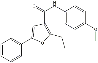 2-ethyl-N-(4-methoxyphenyl)-5-phenyl-3-furamide 结构式