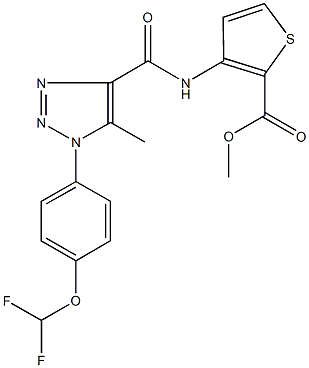 methyl 3-[({1-[4-(difluoromethoxy)phenyl]-5-methyl-1H-1,2,3-triazol-4-yl}carbonyl)amino]-2-thiophenecarboxylate 结构式