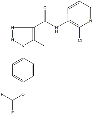 N-(2-chloro-3-pyridinyl)-1-[4-(difluoromethoxy)phenyl]-5-methyl-1H-1,2,3-triazole-4-carboxamide 结构式