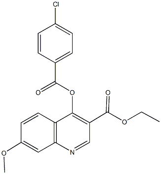 ethyl 4-[(4-chlorobenzoyl)oxy]-7-methoxy-3-quinolinecarboxylate 结构式