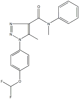 1-[4-(difluoromethoxy)phenyl]-N,5-dimethyl-N-phenyl-1H-1,2,3-triazole-4-carboxamide 结构式