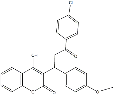 3-[3-(4-chlorophenyl)-1-(4-methoxyphenyl)-3-oxopropyl]-4-hydroxy-2H-chromen-2-one 结构式