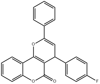 4-(4-fluorophenyl)-2-phenyl-4H,5H-pyrano[3,2-c]chromen-5-one 结构式