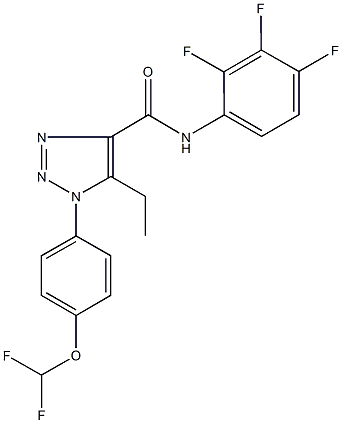 1-[4-(difluoromethoxy)phenyl]-5-ethyl-N-(2,3,4-trifluorophenyl)-1H-1,2,3-triazole-4-carboxamide 结构式