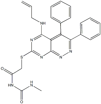 N-({[5-(allylamino)-3,4-diphenylpyrimido[4,5-c]pyridazin-7-yl]sulfanyl}acetyl)-N'-methylurea 结构式