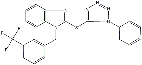 2-[(1-phenyl-1H-tetraazol-5-yl)sulfanyl]-1-[3-(trifluoromethyl)benzyl]-1H-benzimidazole 结构式