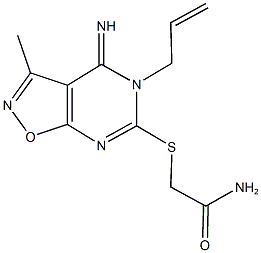 2-[(5-allyl-4-imino-3-methyl-4,5-dihydroisoxazolo[5,4-d]pyrimidin-6-yl)sulfanyl]acetamide 结构式