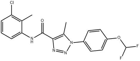 N-(3-chloro-2-methylphenyl)-1-[4-(difluoromethoxy)phenyl]-5-methyl-1H-1,2,3-triazole-4-carboxamide 结构式