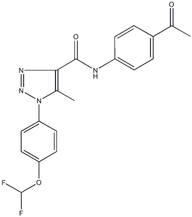 N-(4-acetylphenyl)-1-[4-(difluoromethoxy)phenyl]-5-methyl-1H-1,2,3-triazole-4-carboxamide 结构式