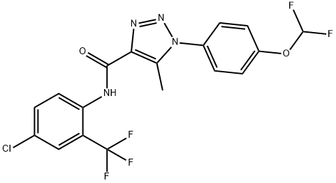 N-[4-chloro-2-(trifluoromethyl)phenyl]-1-[4-(difluoromethoxy)phenyl]-5-methyl-1H-1,2,3-triazole-4-carboxamide 结构式
