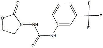 N-(2-oxo-1,3-oxazolidin-3-yl)-N'-[3-(trifluoromethyl)phenyl]urea 结构式