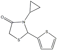 3-cyclopropyl-2-(2-thienyl)-1,3-thiazolidin-4-one 结构式