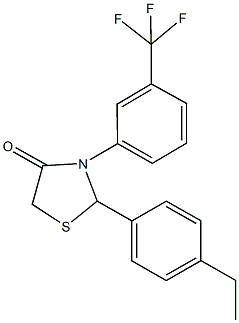 2-(4-ethylphenyl)-3-[3-(trifluoromethyl)phenyl]-1,3-thiazolidin-4-one 结构式