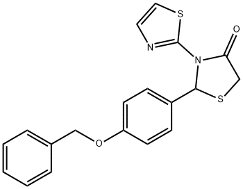 2-[4-(benzyloxy)phenyl]-3-(1,3-thiazol-2-yl)-1,3-thiazolidin-4-one 结构式