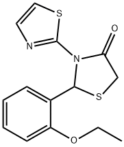 2-(2-ethoxyphenyl)-3-(1,3-thiazol-2-yl)-1,3-thiazolidin-4-one 结构式