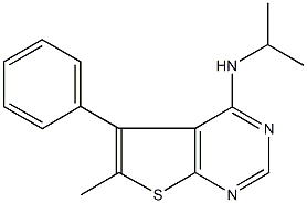 N-isopropyl-N-(6-methyl-5-phenylthieno[2,3-d]pyrimidin-4-yl)amine 结构式