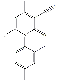 1-(2,4-dimethylphenyl)-6-hydroxy-4-methyl-2-oxo-1,2-dihydro-3-pyridinecarbonitrile 结构式