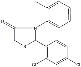 2-(2,4-dichlorophenyl)-3-(2-methylphenyl)-1,3-thiazolidin-4-one 结构式