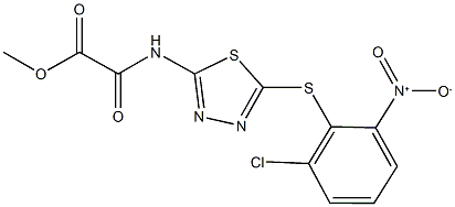 methyl {[5-({2-chloro-6-nitrophenyl}sulfanyl)-1,3,4-thiadiazol-2-yl]amino}(oxo)acetate 结构式