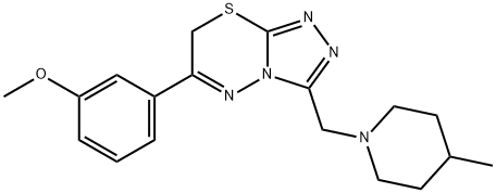 methyl 3-{3-[(4-methyl-1-piperidinyl)methyl]-7H-[1,2,4]triazolo[3,4-b][1,3,4]thiadiazin-6-yl}phenyl ether 结构式