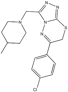 6-(4-chlorophenyl)-3-[(4-methyl-1-piperidinyl)methyl]-7H-[1,2,4]triazolo[3,4-b][1,3,4]thiadiazine 结构式