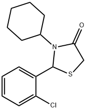 2-(2-chlorophenyl)-3-cyclohexyl-1,3-thiazolidin-4-one 结构式
