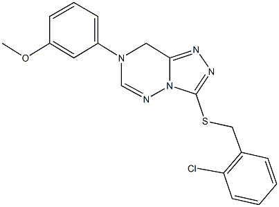 3-[(2-chlorobenzyl)sulfanyl]-7-(3-methoxyphenyl)-7,8-dihydro[1,2,4]triazolo[3,4-f][1,2,4]triazine 结构式