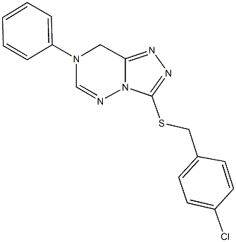 3-[(4-chlorobenzyl)sulfanyl]-7-phenyl-7,8-dihydro[1,2,4]triazolo[3,4-f][1,2,4]triazine 结构式