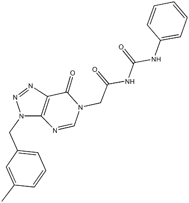 N-{[3-(3-methylbenzyl)-7-oxo-3,7-dihydro-6H-[1,2,3]triazolo[4,5-d]pyrimidin-6-yl]acetyl}-N'-phenylurea 结构式