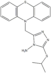 3-(isopropylsulfanyl)-5-(10H-phenothiazin-10-ylmethyl)-4H-1,2,4-triazol-4-ylamine 结构式