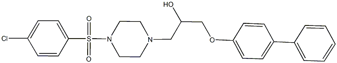1-([1,1'-biphenyl]-4-yloxy)-3-{4-[(4-chlorophenyl)sulfonyl]-1-piperazinyl}-2-propanol 结构式