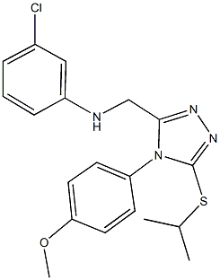 N-(3-chlorophenyl)-N-{[5-(isopropylsulfanyl)-4-(4-methoxyphenyl)-4H-1,2,4-triazol-3-yl]methyl}amine 结构式