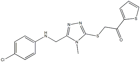 2-({5-[(4-chloroanilino)methyl]-4-methyl-4H-1,2,4-triazol-3-yl}sulfanyl)-1-(2-thienyl)ethanone 结构式