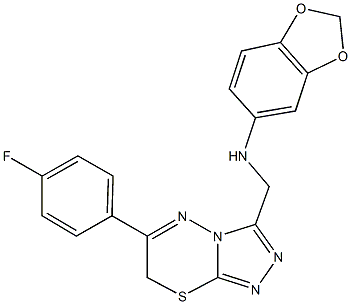 N-(1,3-benzodioxol-5-yl)-N-{[6-(4-fluorophenyl)-7H-[1,2,4]triazolo[3,4-b][1,3,4]thiadiazin-3-yl]methyl}amine 结构式